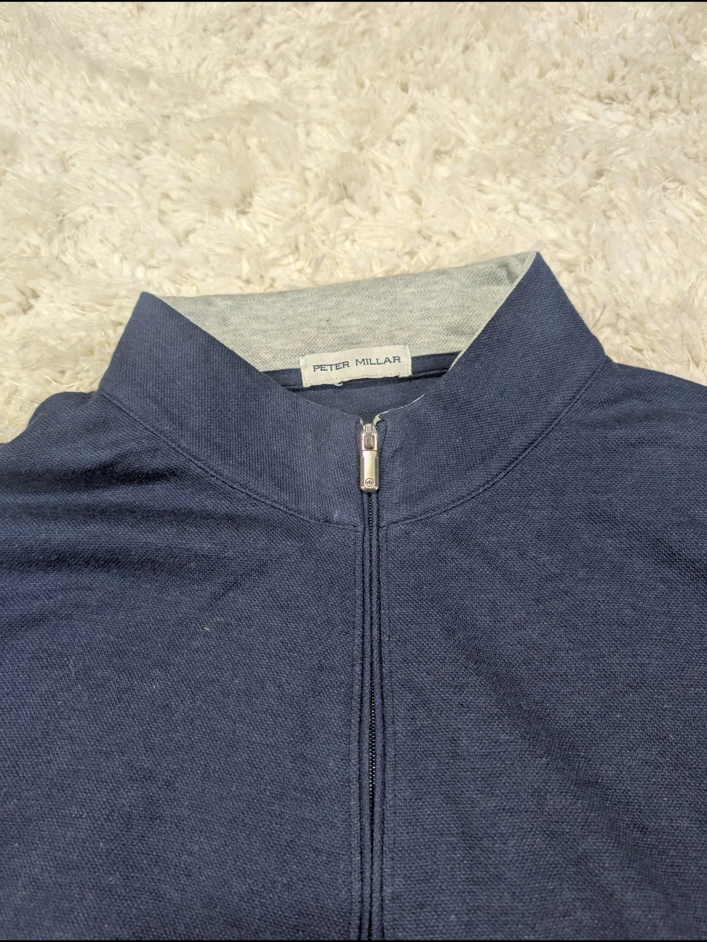 Peter Millar Navy Quarter-Zip Pullover